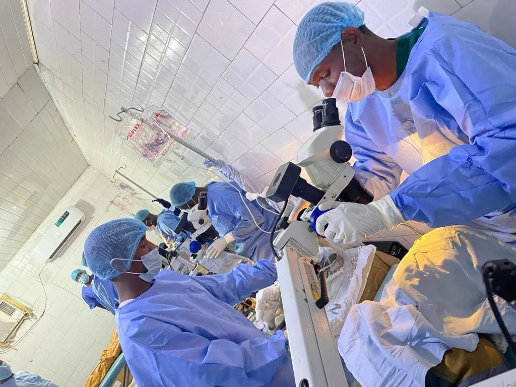 Eye surgery team